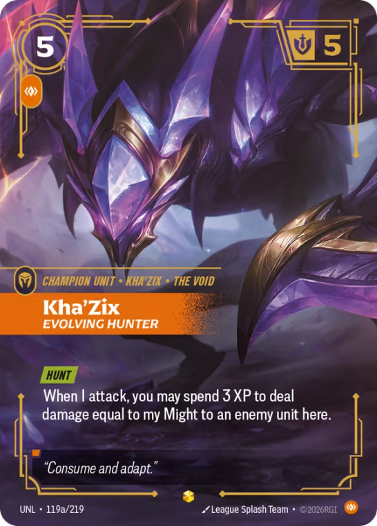 Kha'Zix, Evolving Hunter UNL-119a/219