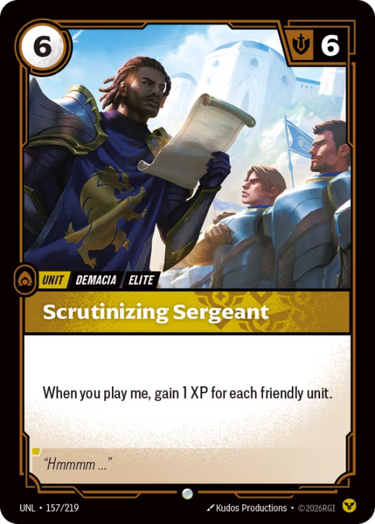 Scrutinizing Sergeant UNL-157/219