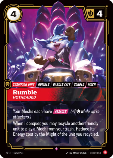 Rumble, Hotheaded SFD-026/221