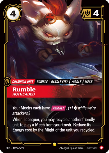 Rumble, Hotheaded SFD-026a/221