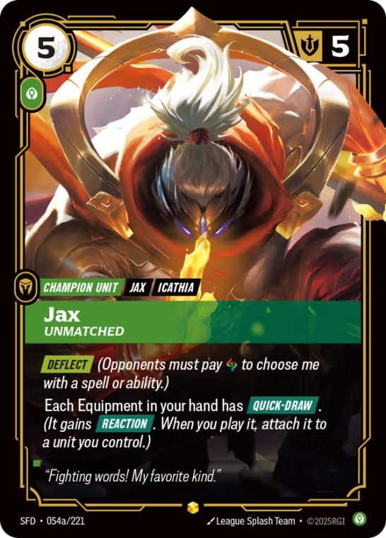 Jax, Unmatched SFD-054a/221